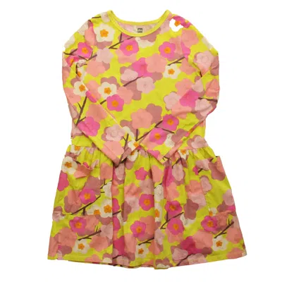 Tea Kids' Girls Yellow Floral Dress In Multi