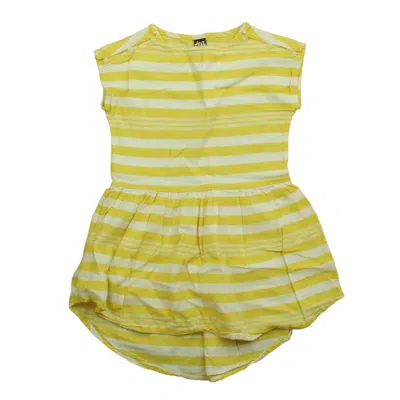 Tea Kids' Girls Yellow White Stripes Sun Dress In Multi