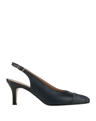 Tea Korini Woman Pumps Midnight Blue Size 11 Leather