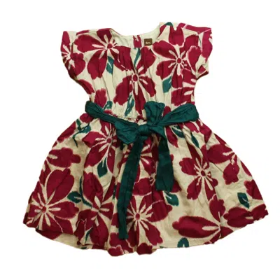 Tea Kids' L Floral Dress In Brown