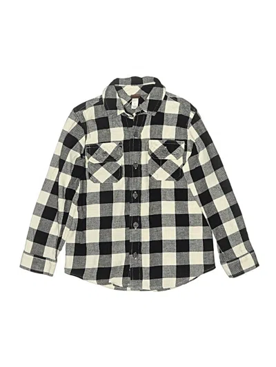 Pre-owned Tea Kids' Long Sleeve Button Down Shirt In Black