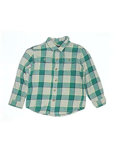 Pre-owned Tea Kids' Long Sleeve Button Down Shirt In Blue