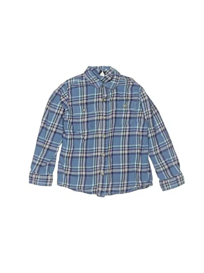 Pre-owned Tea Kids' Long Sleeve Button Down Shirt In Blue