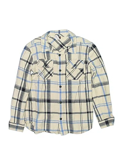 Pre-owned Tea Kids' Long Sleeve Button Down Shirt In Blue