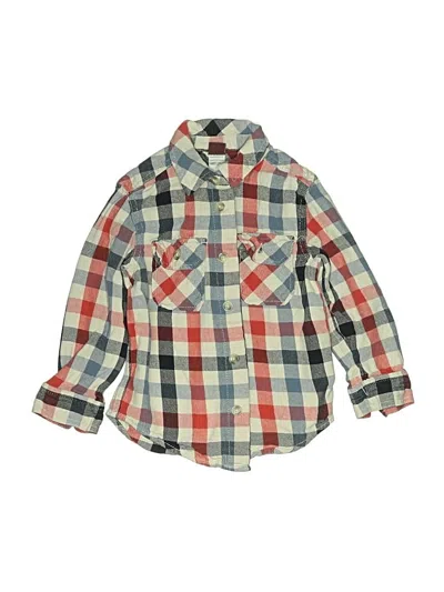 Pre-owned Tea Kids' Long Sleeve Button Down Shirt In Brown