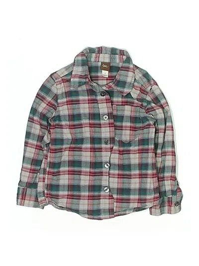 Pre-owned Tea Kids' Long Sleeve Button Down Shirt In Gray