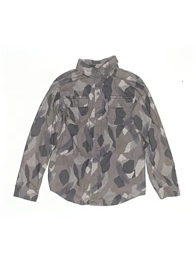 Pre-owned Tea Kids' Long Sleeve Button Down Shirt In Gray