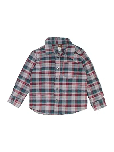 Pre-owned Tea Kids' Long Sleeve Button Down Shirt In Gray