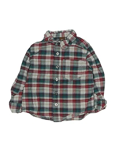 Pre-owned Tea Kids' Long Sleeve Button Down Shirt In Gray