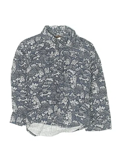Pre-owned Tea Kids' Long Sleeve Button Down Shirt In Gray