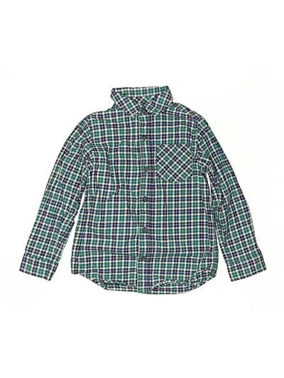 Pre-owned Tea Kids' Long Sleeve Button Down Shirt In Green