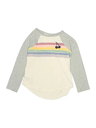 Pre-owned Tea Kids' Long Sleeve Henley Shirt In Gray