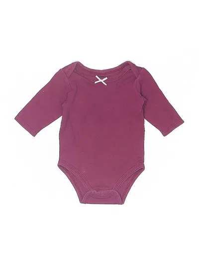 Pre-owned Tea Babies' Long Sleeve Onesie In Burgundy