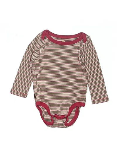 Pre-owned Tea Babies' Long Sleeve Onesie In Burgundy