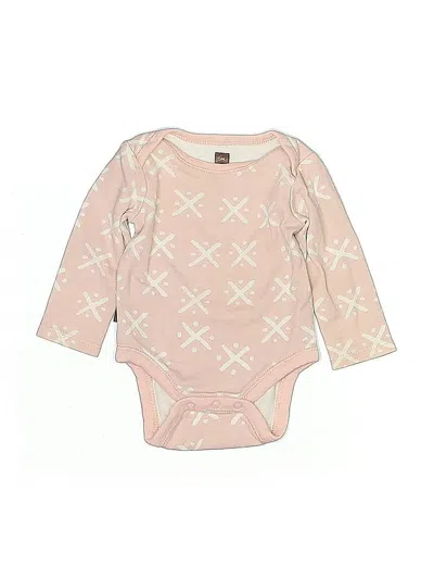 Pre-owned Tea Babies' Long Sleeve Onesie In Pink