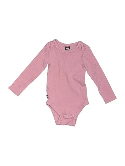 Pre-owned Tea Kids' Long Sleeve Onesie In Pink