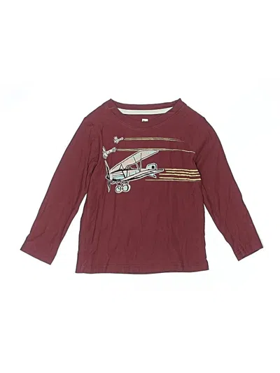 Pre-owned Tea Kids' Long Sleeve T-shirt In Burgundy