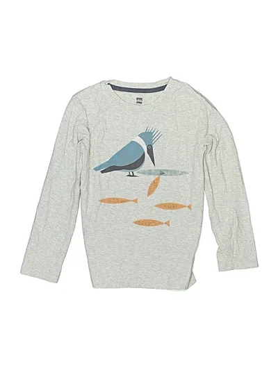 Pre-owned Tea Kids' Long Sleeve Top Gray Crew Neck Tops