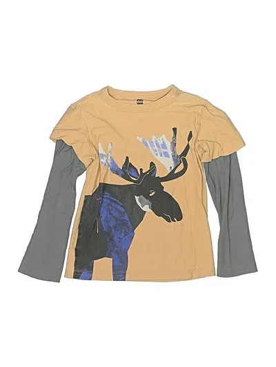 Pre-owned Tea Kids' Long Sleeve T-shirt In Gold