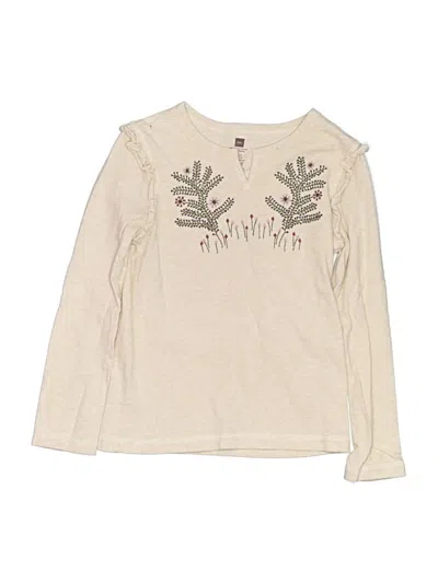 Pre-owned Tea Kids' Long Sleeve T-shirt In Ivory