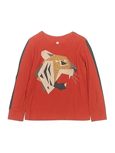 Pre-owned Tea Kids' Long Sleeve T-shirt In Red