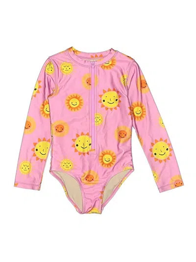 Pre-owned Tea Kids' One Piece Swimsuit In Pink