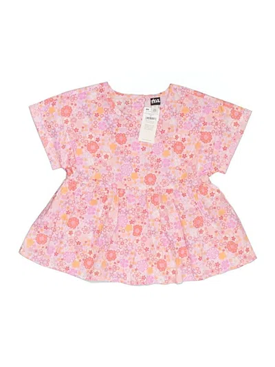 Pre-owned Tea Kids' Short Sleeve Blouse In Pink