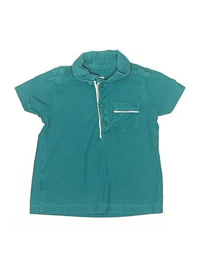 Pre-owned Tea Kids' Short Sleeve Button Down Shirt In Blue