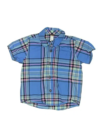 Pre-owned Tea Kids' Short Sleeve Button Down Shirt In Blue