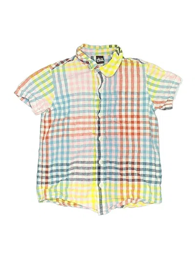 Pre-owned Tea Kids' Short Sleeve Button Down Shirt In Yellow