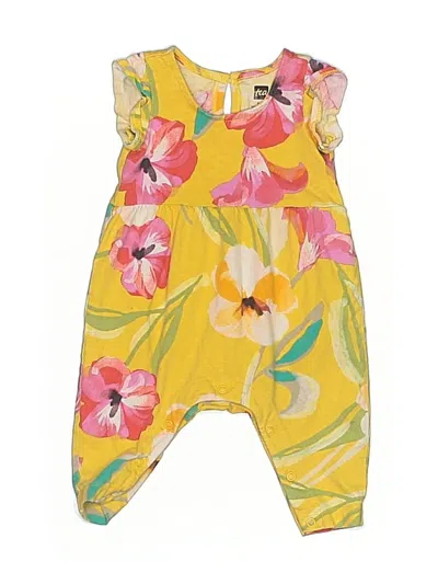 Pre-owned Tea Babies' Short Sleeve Onesie In Yellow