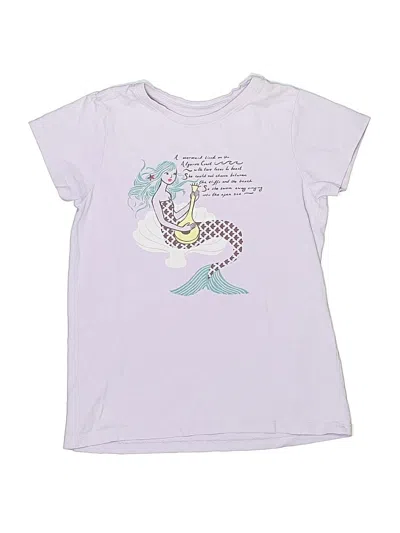 Pre-owned Tea Kids' Short Sleeve Top Purple Graphic Pattern Crew Neck Tops