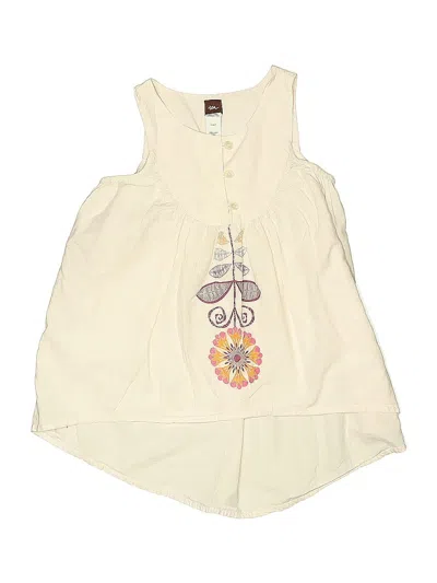Pre-owned Tea Kids' Sleeveless Blouse In White