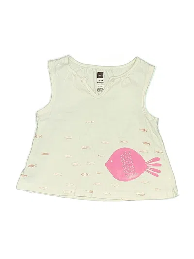 Pre-owned Tea Kids' Sleeveless T-shirt In White