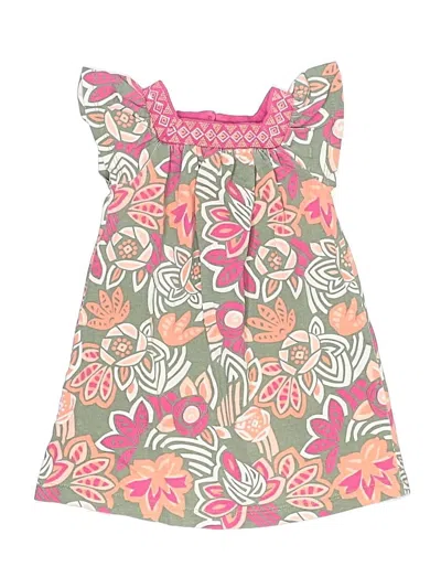 Pre-owned Tea Kids' Sleeveless Top Green Ruffles Neckline Tops