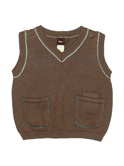 Pre-owned Tea Kids' Sweater Vest In Brown