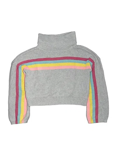 Pre-owned Tea Kids' Turtleneck Sweater In Gray