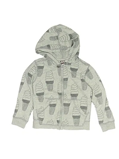 Pre-owned Tea Kids' Zip Up Hoodie In Gray