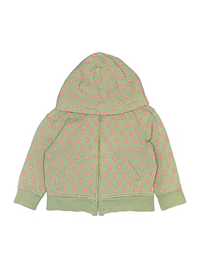 Pre-owned Tea Kids' Zip Up Hoodie In Green