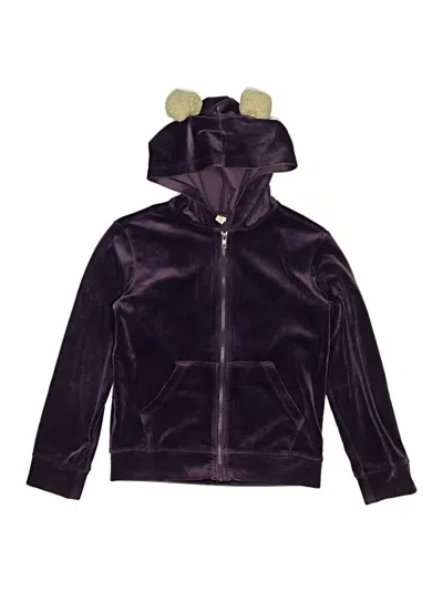 Pre-owned Tea Kids' Zip Up Hoodie In Purple
