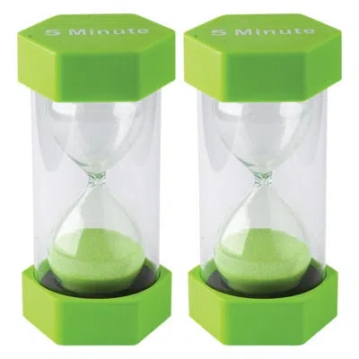 Teacher Created Resources 15 Minute Sand Timer - Large, Pack Of 2 In Green