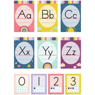 Teacher Created Resources Alphabet Bulletin Board Set In Blue;yellow;purple