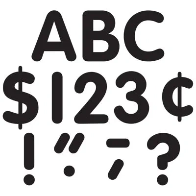 Teacher Created Resources Black Classic Font 4" Letters