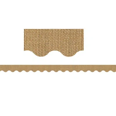 Teacher Created Resources Burlap Design Scalloped Border Trim In Brown