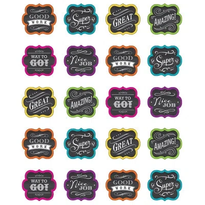 Teacher Created Resources Chalkboard Bright Stickers In Black