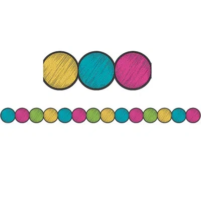 Teacher Created Resources Chalkboard Brights Circles Die-cut Border Trim In Multicolor