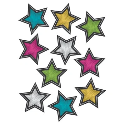 Teacher Created Resources Chalkboard Stars Accents In White;yellow;pink