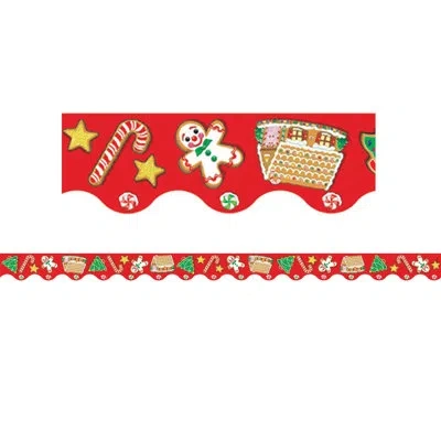 Teacher Created Resources Christmas Border Trim In White;red