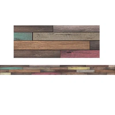 Teacher Created Resources Classroom Reclaimed Border Trim In Blue;brown