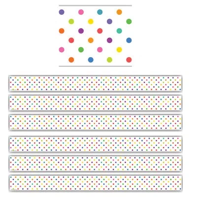 Teacher Created Resources Colorful Dots Straight Border Trim In Green;yellow;pink